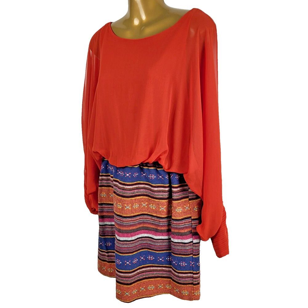 NEW Hot & Delicious Large Dress Sheer Slit Sleeves Cotton Blend Colorful Skirt - Picture 4 of 14